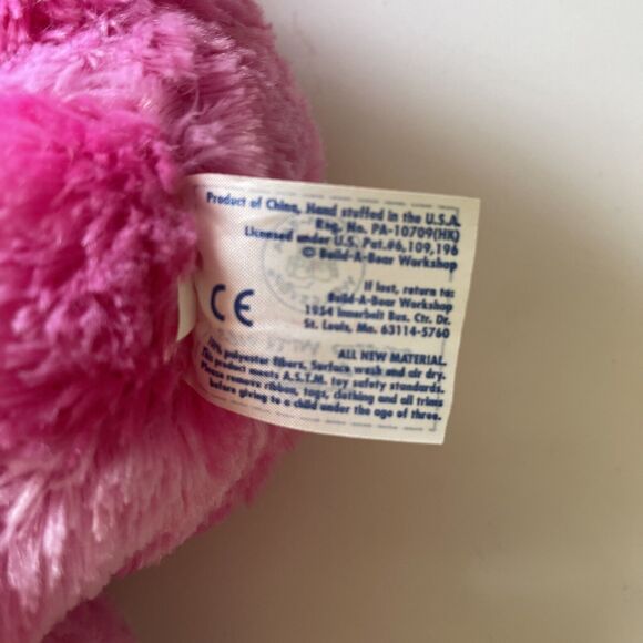 Build a Bear Hot Pink Heart Bunny Rabbit 16" BABW Plush Toy Best Friends Forever - Picture 9 of 9